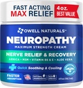 Owell Naturals Neuropathy Nerve הקלה קרם, כוח מקסימלי, Greaseless, Natural Ingredients Arnica, Aloe Vera, MSM, ויטמין B6 עבור רגליים, ידיים, Legs, Toes Discomfort, 4 Fl Oz (Pack של 1)
