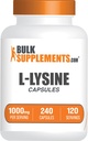 BulkSupplements.com L-Lysine HCl Kapsule - Sports Nutrition Supplement, Lysin 1000mg - pre Immune Support, Gluten Free, 2 Kapsule per Serving, 240 Počet (Pack of 1)