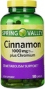 Spring Valley Cinnamon 1000mg Plus Chrom, 180 Kapseln