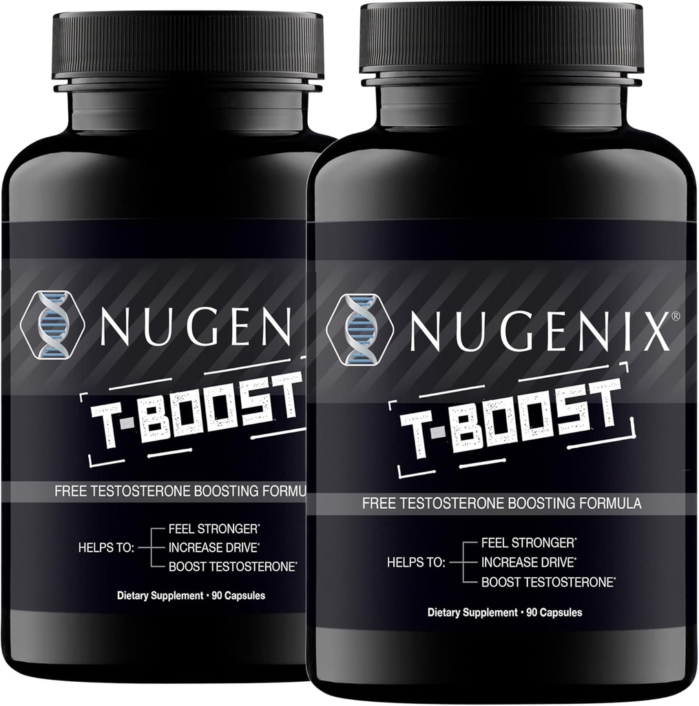 Nugenix T Boost - Suplemento gratuito de reforço de testosterona para homens, contagem de 180