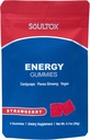 Soultox Energy Mushroom Gummies Strawberry - פורמולה טבעונית עם ג'ינסנג, Cordyceps, Caffeine, ויטמין B12 - Boosts Energy and Cognitive Function - Natural Ingredients - 10 Pack
