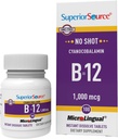 Superior Source No Shot Vitamin B-12 Cyanocobalamin 1000 mcg - Enerji İstehsalçısı, Brain Health & General Wellness - Sublingual Tablet - 100 Dissolvable Tablets