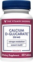 Vitamin Shoppe Calcium D-Glucarate 250MG, naturlig substans för kvinnors hälsa som stöder östrogenmetabolism och hormonbalans genom avgiftning (60 tabletter)
