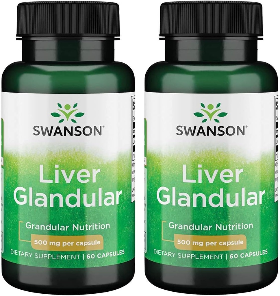 Swanson Liver Glandular 500 Milligrams 60 Capsules (granatge)