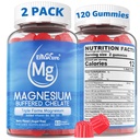 Magnesium Gummies - Triple Magnesium Complex, Magnesium Glycinate Gummies | Magnesium Glycinate, Malate, Citrate w/ D3 B6 B12, for Calm, Sleep & Muscle Cramp | High Absorption | Vegan, 2 Pack