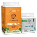 Sunwarrior Vegan Protein Powder | Unflavored, 30 Servings & Creatine Monohydrate Powder | Unflavored, 60 Servings