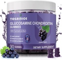 Glucosamine Chondroitin Gummies Sugar Free,Extra Strength 1500mg Glucosamine with MSM & Turmeric,Joint Support Gummies Supplements for Men & Women,for Joint Flexibility & Bone Health, 90 Count V01