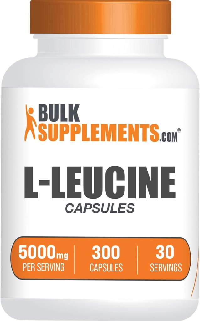 BulkSupplements.com Capsule L-Leucine - Suplimente Leucine, Suplimentul Aminoacid - Gratuit de gluten, 10 capsule per Serving (5000mg), 300 Conte (Pachet de 1)