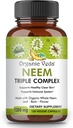 Organic Veda Neem Capsules with Triple Complex Neem Leaf Extract, Bark & Flower - Žolinių papildas didina imunitetą, Improves Digestive, Skin Health & Support Cleansing - 120 Count