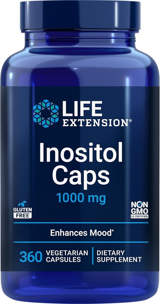 ส่วนขยาย Inositol Caps – 1000 mg, myo-inositol – Muid, Being, Metabolismalism, Hormone ดุลยภาพ – Gluten-Not-GMO, Givenia – 360 Capsuls