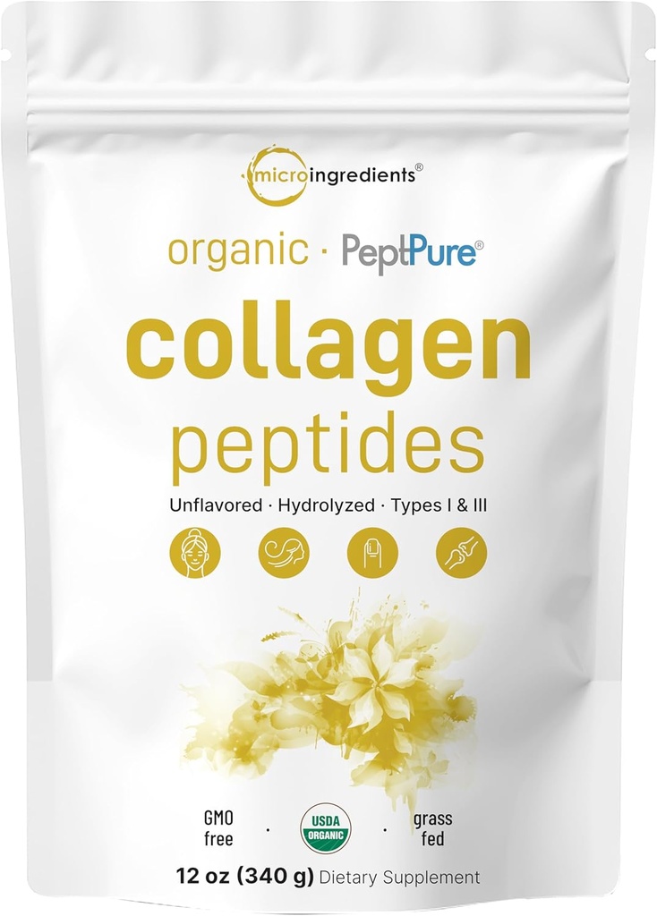 Micro Ingrediënten Collageen Peptides Powder Organic, 12oz 