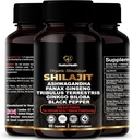 Himalayan Shilajit Capsules med Ashwagandha, Ginseng, Tribulus, Ginkgo & Black Pepper – Vegansk, Glutenfri Botanisk blanding for daglig velvære og vitalitet – 60 Kapsler