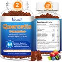 2 Pack Quercetin with Bromelain Gummies, Quercetin with Vitamin C Zinc & Elderberry for Immune System & Allergy, Chewable & Vegan Gummies, Mixed Berry Flavor 120 Cts