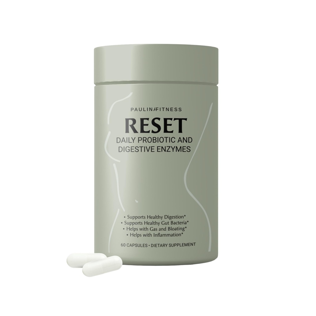 Reset Daily Probiotic + Prebiotic Plant Digestive Enzymes – Advanced Gut Reset for Women – Bloating Relief, Weight Management, Digestion, Gut Health – Vegan, Shelf-Stable – 60 Capsules (30-Day Supply)