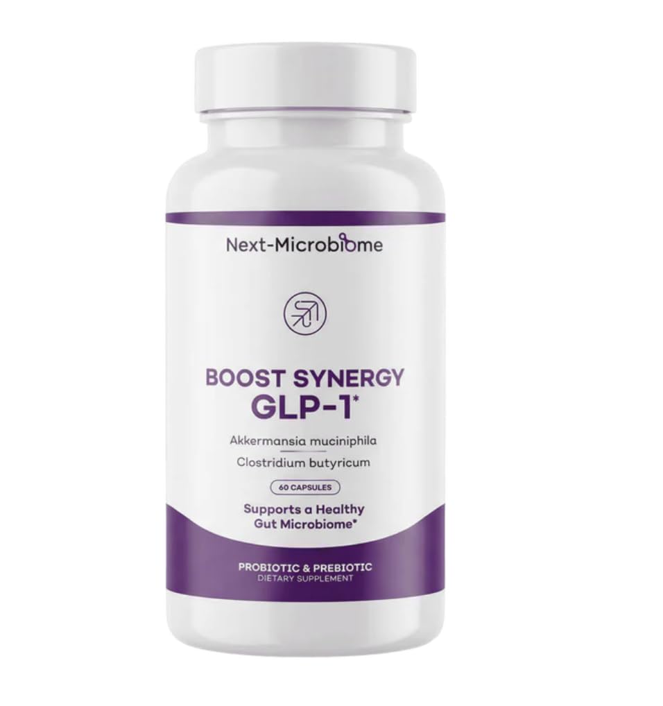 NEXT-MICROBIOME Boost Synergy Probiotic Akkermansia Muciniphila, Clostridium Butyricum HMO Ashwagandha, Supports Microbiome, Digestive Wellness Gut Health for Men & Women (60 Capsules, 1-Pack)