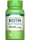 Nature's Truth Biotin 10,000mcg | Rapid Release Softgels | 100 Count | Non-GMO & Gluten Free Supplement