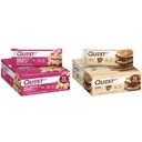 Quest Nutrition White Chocolate Raspberry Protein Bars, High Protein, Low Carb, Gluten Free, Keto Friendly, 12 Count & S'mores Protein Bar, High Protein, Low Carb, Gluten Free, Keto Friendly, 12 Count