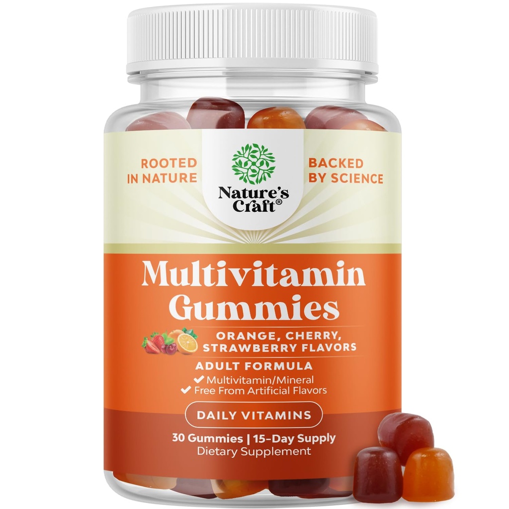 Potent Daily Multivitamin Gummies for Adults - Wellness Blend of Vitamin D A C E B12 Zinc and Biotin - Adult Vitamin Gummy for Energy and Immunity - Non-GMO Gluten Free and Halal Gummies 30 Count
