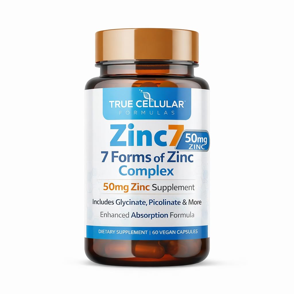 Zinc7: 7-in-1 Zinc Complex 50mg - Maximum Absorption for Immune Defense, Deep Sleep & All-Day Energy | Hormone Balance, Mental Focus & Metabolism Support | 60 Vegan Capsules
