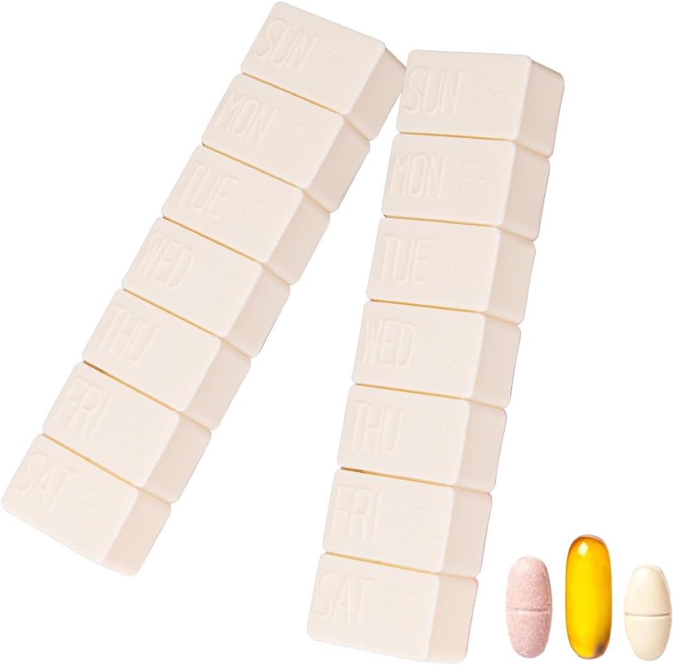 2Pack Weekly Pill Organizer, Extra nagy 7 napos Pill Cases Travel Daily Pill Box halolaj, kalcium tabletta kiegészítők és egyéb vitamin pirula
