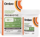 Ombre Endless Energy Probiotic Supplement, підтримує природне виробництво енергії, пам'ять, Focus & Gut Здоров'я, 12 Billion CFU, Shelf-Stable, 30 Сервінги