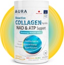 AURA VERISOL ® Bioactive Collagen Peptides ® Proszek z Opatentowanym NAD + & ATP Boosters, zaawansowany system odmładzania komórkowego, Zdrowe Starczenie i Naprawa DNA, Unflavored, Made in Canada, 31 Służenia.