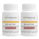 Integrative Therapeutics B-12 Active, Vitamin B12, Supports Nerve Function*, Cherry Flavored, 30 Chewable Tablets - 2 Pack