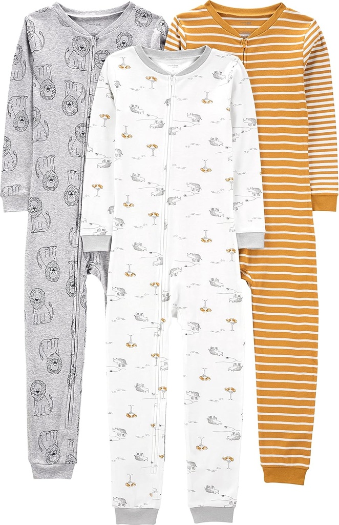Proste radości przez Carter 's Kids 3- Pack Snug Footless Cotton Piżama