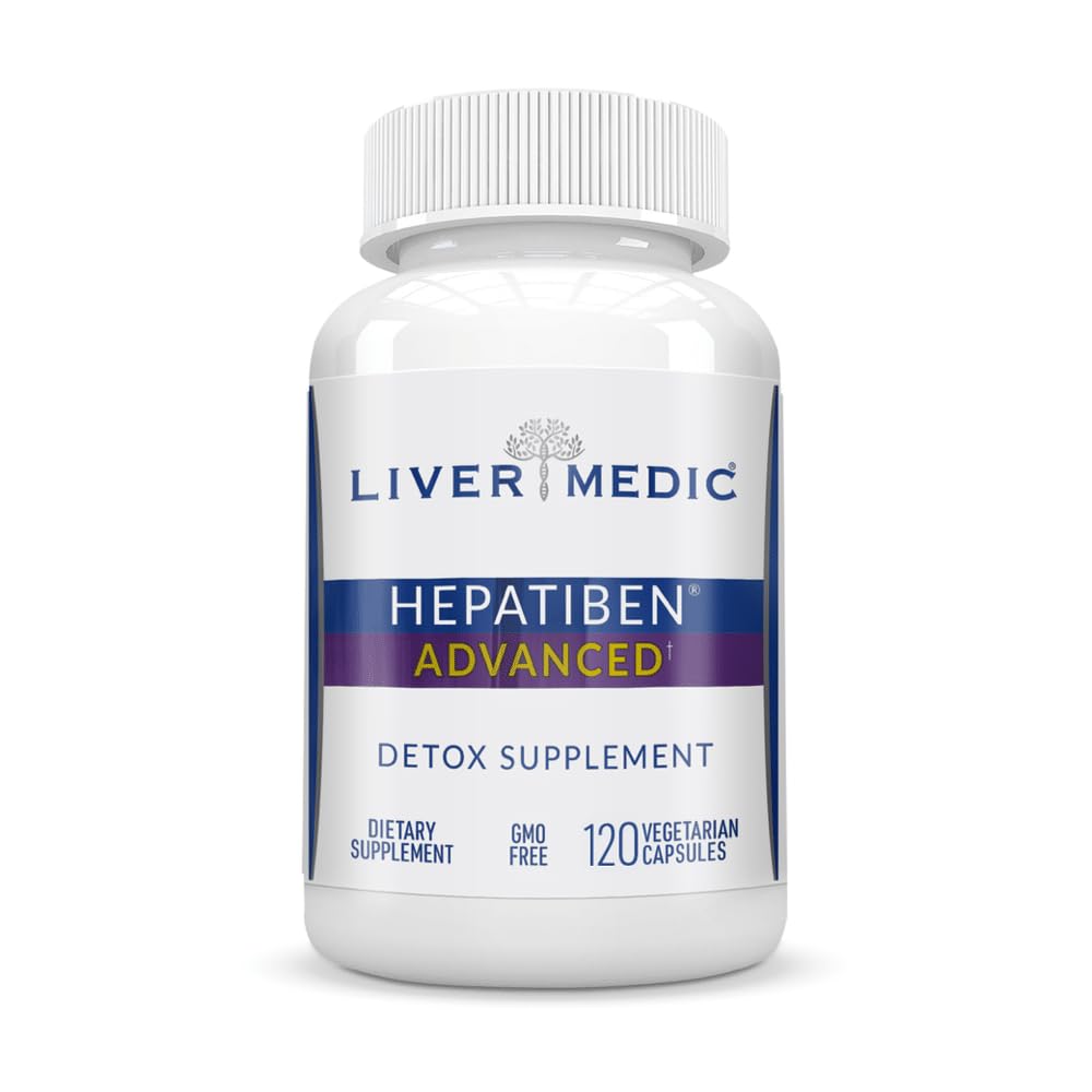 Hepatiben Liver Detox Cleanse All Natural Supplement with Milk Thistle, Silybin, NAC, Choline, MSM, Turmeric, Berberine, Glutathione Alpha Lipoic Acid Vegan NonGMO 120 Capsules 1500mg