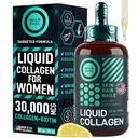 Liquid Collagen for Women and Men - 30,000mcg Hydrolyzed Collagen Peptides Liquid with Biotin Vitamins for Hair, Skin, Nails & Anti-Aging - Lemon Liquid Drops, 2oz, up to 2-Month Supply, Made in USA