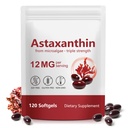 Astaxanthin 12mg - 120 Softgels, Premium Natural Antioxidant Supplement, Supports Eye, Skin, Joint & Immune Health, from Fresh Microalgae, Non-GMO & Gluten-Free, 4-Month Supply