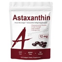 Zions Organic Astaxanthin 12mg, Triple Strength Skin Vitamins for Women with Antioxidant Activity,Supports Immune, Skin, Eye & Joint Health,Promote internal circulation,Chocolate Flavor,120 Servings