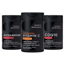 Sports Research® Antioxidant Support Pack - High Potency Liposomal Vitamin C Supplement 1000mg + Coenzyme Q10 100mg + Triple Strength Astaxanthin 12mg w/Organic Coconut Oil