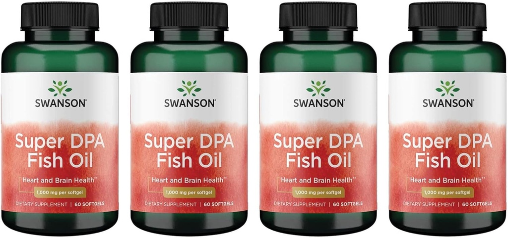 Swanson Super Dpa Fish Oil 1,000 mg 60 Sgels (4 Pack)