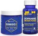 Natural STACKS Ginkgo Biloba + Dopamine Brain Food Bundle - Apoio a Focus & Mental Drive - 120 cápsulas totais