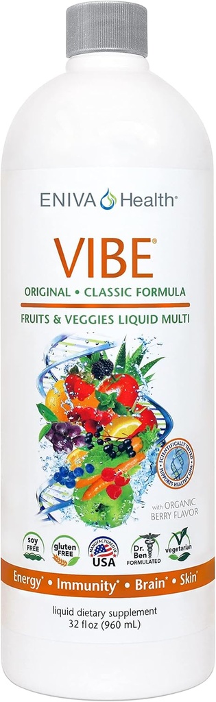 Eniva Vibe original Madral suplementari  Jesper Full Spectrum Daily Multivitamin Implementació de la implementació del cos sencer del cos, Nutrition Doctor Bugzy 32 oz