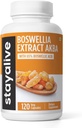 STAY ALIE Boswellia Serrata Extract kapsule 1000mg z AKBA in 65% boswellinske kisline, 12:1 ekstrakt Resin prašek, 120 Štetje za 2-mesečno oskrbo, Ne-GMO in Gluten-free Boswellia dodatek