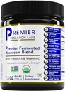 Premier Research Labs Premier Fermented Mushroom Blend - Reishi Mushroom Powder, Mushroom Extract for Minuman, kopi, Jamur Kompleks dengan Turkey Tail, Cordyceps for Immune & Gut Kesehatan - 7.4 oz