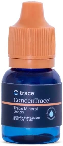 Trace Minerals ConcenTrace Trace Mineral Drops - Bone & Ekspert dəstək üçün maye dəstək - Aids Hydration & Electrolyte Restoration - Unflavored, 0.5 fl oz (6 Xidmət)