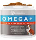 PawMedica Omega 3 Chews for Dogs - Skin & Coat Support, 90 Count | Fish Oil, Omega 3 6 9 Vitamin Chews With DHA and EPA - Helps With Dryness, Itchiness And Shedding, Made in USA