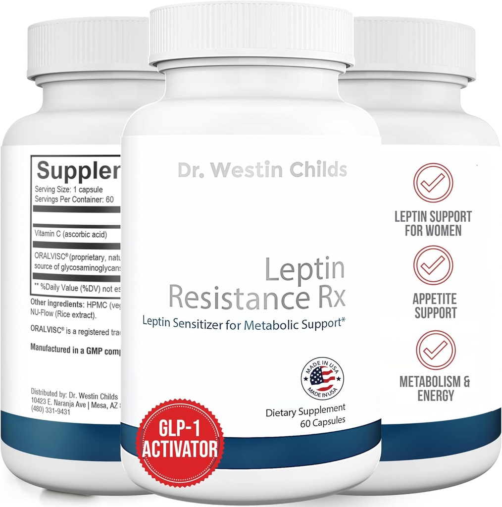 Д-р Westin Childs  по Лептин Resistance Rx по време на лечението с Leptin Sensitizer Поддръжка на жени за щитовидна жлеза, метаболитно здраве, жизненост, енергия, Focus with Glycosaminoglycans, Витамин C - 60 ct