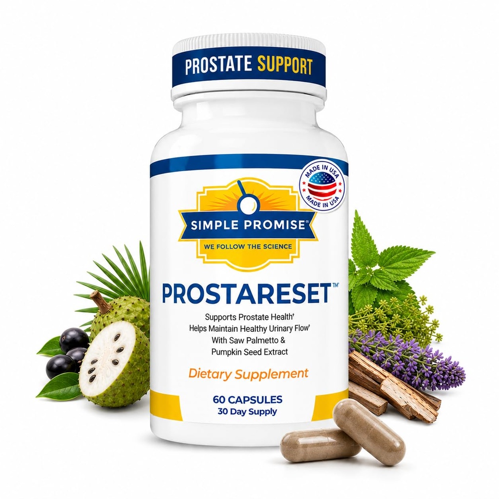 ProstaReset - Prostate Supplement for Men - Saw Palmetto and Pygeum Bark | Daily Prostate Formula, Urinary Flow Support, With Beta-Sitosterol and Zinc, One Capsule Daily, 30 Day Supply