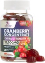 Cranberry Gummys 50:1 Cranberry 提取器 - 用25,000mg制作的尿液Tract支持,帮助清洁和保护,Cran Berry Gummy 补充剂 + 维生素 C, Chewable Cran Pills for Women - 60 Gummys