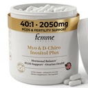 Myo Inositol & D-Chiro Inositol 40:1 Ratio | 2050mg | PCOS Support, Hormonal Balance & Cycle Regularity for Women | Caronositol® | 60 Vegan Capsules | Non-GMO, Made in USA