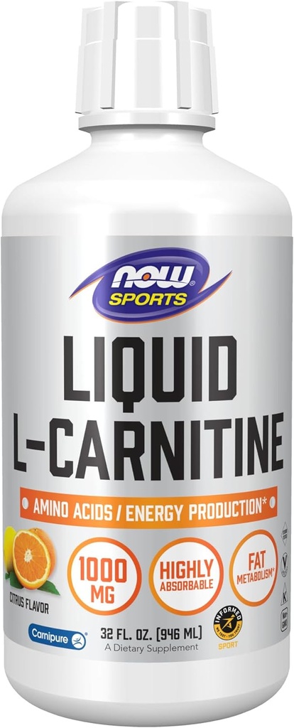 NOW Foods Sports, Liquid L-Καρνιτίνη, Εσπεριδοειδή, 1000 mg, 32 fl oz (946 ml)