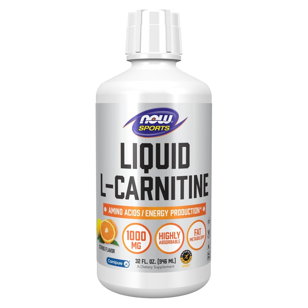 NOW Foods Sports, Liquid L-Carnitine, Citrus, 32 fl oz (946 ml)