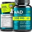 NAD Supplement 300Mg Extra Strength NMN Alternative Liposomal + Green Tea for Women & Men w/ Urolithin A, Resveratrol, CoQ10, Alpha Lipoic Acid