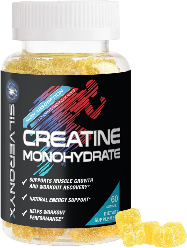 Creatine Gummies - 1000 MG (1g) Creatine Monohydrate per Gummy - Best Micronized, Sugar Free Creatine Chewable for Men & Women - Supports Lean Muscle, Strength, Energy & Endurance - 60 Lemon Gummies