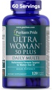Puritan's Pride Ultra Women 50 Plus High Potency Performance Time Release Daily Multivitamin with 亜鉛、健康な老化と細胞エネルギー生産のためのサプリメント、2ヶ月の供給、120カウント