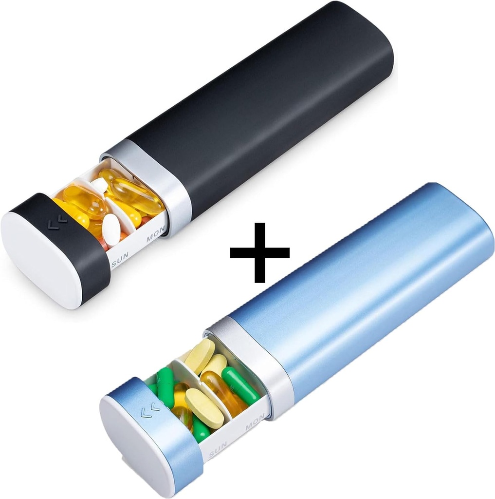 Organitzador setmanal de Pilal 7 dies, Battleife Daily Pill Box, Viatger Pilad Pell Castiga, bonic Pill Holder per a Holven Vivenes, medicaments suplementaris, organitzadors